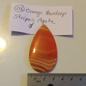 Orange Teardrop Stone Agate Pendant